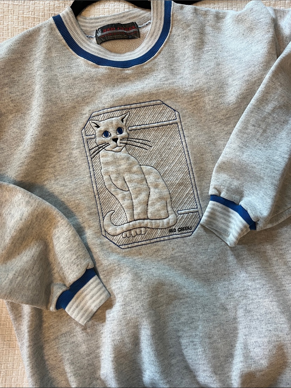 Vintage Crew Neck Cat Sweatshirt